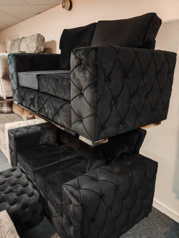 Ashton 3 and 2 Seater Sofa Set – Luxury Velvet Chesterfield