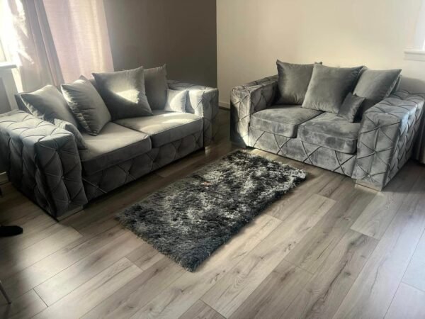 Ashton 3 and 2 Seater Sofa Set – Luxury Velvet Chesterfield