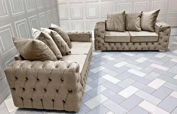 Ashton 3 and 2 Seater Sofa Set – Luxury Velvet Chesterfield