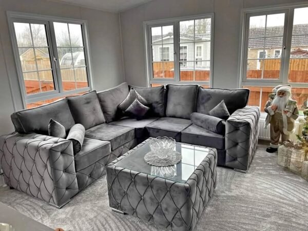 Ashton 5 Seater Corner Sofa – Luxury Velvet Chesterfield