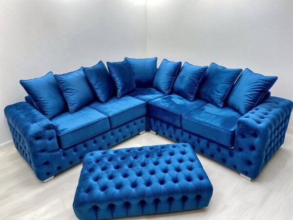 Ashton 5 Seater Corner Sofa – Luxury Velvet Chesterfield