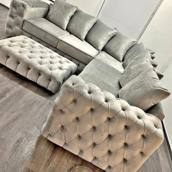 Ashton 5 Seater Corner Sofa – Luxury Velvet Chesterfield