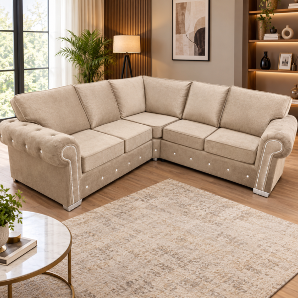 ASHWIN 5 Seater Corner Sofa – Multiple Colours Available