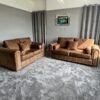 Lily (1) Lilly 3 + 2 Seater Sofa Set – Modern Lined Fabric Sofa Set