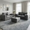 Lily (2) Lilly 3 + 2 Seater Sofa Set – Modern Lined Fabric Sofa Set