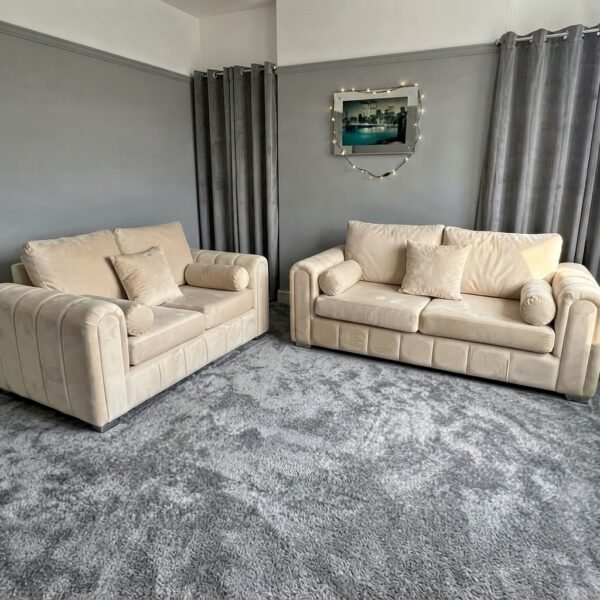 Lily (6) Lilly 3 + 2 Seater Sofa Set – Modern Lined Fabric Sofa Set