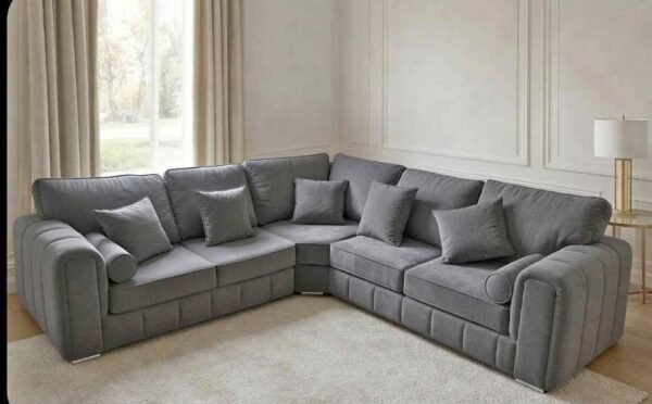 Lily-Corner (1) Lilly 5 Seater Corner Sofa – Modern Lined Fabric Corner Sofa