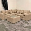 Lily-Corner (2) Lilly 5 Seater Corner Sofa – Modern Lined Fabric Corner Sofa