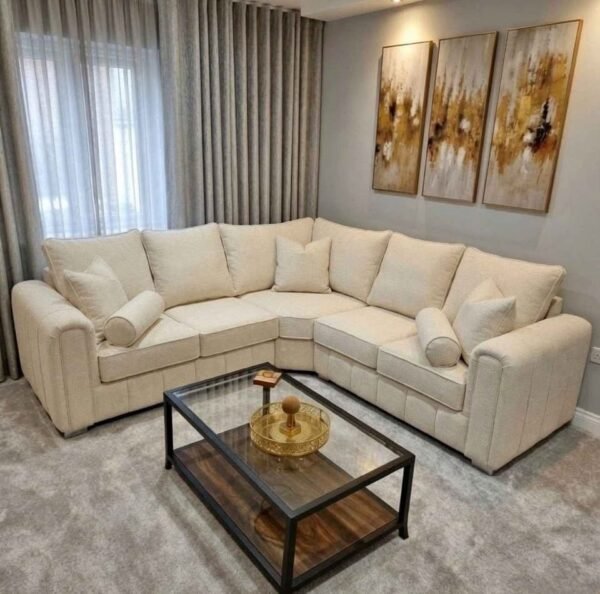 Lily-Corner (3) Lilly 5 Seater Corner Sofa – Modern Lined Fabric Corner Sofa