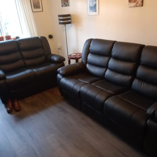 Leather Recliner Sofa Set 3+2 – Grey or Black